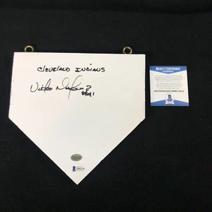 Victor Martinez Signed Cleveland Indians 8" Mini Home Plate Beckett COA - Picture 1 of 1