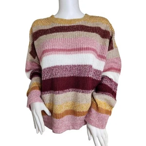 Sanctuary Women's Sweater Size XL Blur the Lines Striped Crewneck  Pullover 16 - Picture 1 of 9