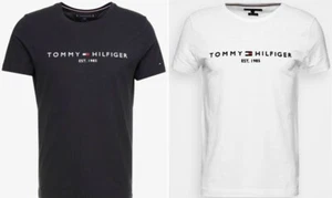 Tommy Hilfiger Logo T-Shirt Shirt TEE Herren Neu schwarz oder weiß - Bild 1 von 10