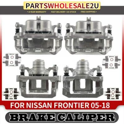 Pinzas de freno delanteras y traseras 4 piezas con soporte para Nissan Frontier Suzuki Equator Foto 1 de 4