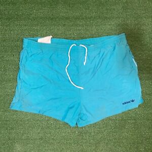 Vintage 80's Adidas Turquoise Swimming Trunk Board Shorts - L