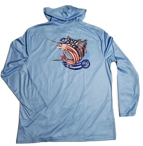 NWT XL Hooded Fishing Sun T-Shirt ALL AMERICAN FISHERMAN Performance Wicking - Picture 1 of 11