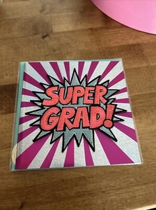 Papyrus Greetings Graduation Card SUPER GRAD! Embroidered Stitched Patch - Picture 1 of 6