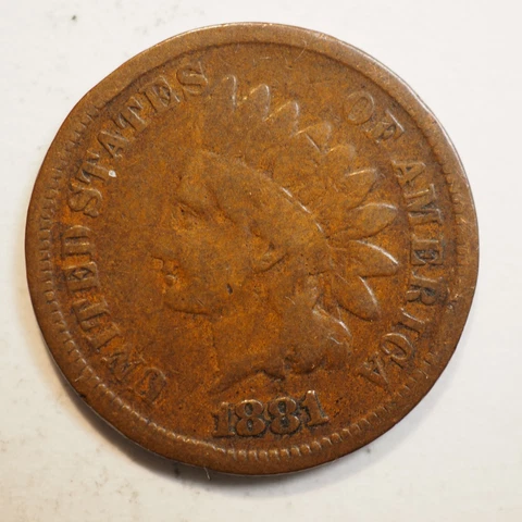 1881 INDIAN HEAD CENT **NICE COIN!** - FREE SHIPPING! A3004 Cover