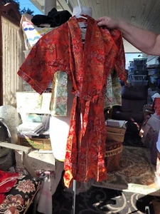 Chinese Childrens Pajama ROBE Red Sz 10 Vintage 1960's Traditional Shanghai EMBR - Picture 1 of 3