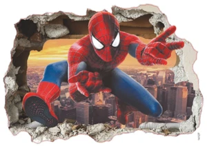 Spiderman Breaking Through Wall Decal / Decorative Sticker 25.5 x 18 - Picture 1 of 2