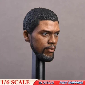 1/6 Chadwick Black Panther Man Head Sculpt F 12" Hot Toys Male Body Figure Model - Picture 1 of 4