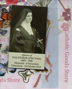 Saint St. Elizabeth of the Trinity + Quotes(2 x 3.5") Heavy Paperstock Holy Card - Picture 1 of 2