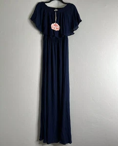 MUMU Show Me Your Mumu “Hacienda Maxi Dress” Blue Bridesmaid Size M - Picture 1 of 12