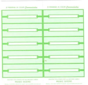 Juke Box Title Strips Green On White Paper - Imagen 1 de 1