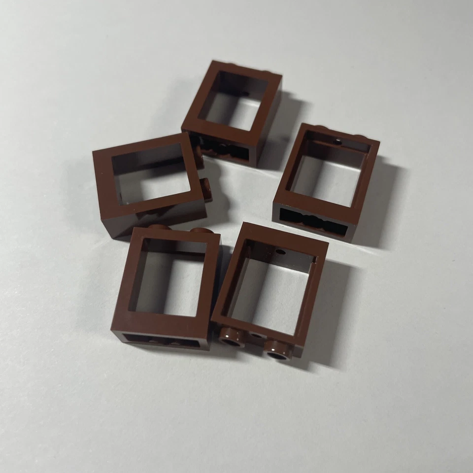 LEGO® 5x Fenster 1x2x2 60592 NEU New Rot Braun Reddish Brown - Bild 1 von 1