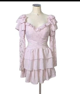 PRIVY Nuevo Vestido Lolita Kawaii Encaje Rosa Corte Pequeño  - Imagen 1 de 8