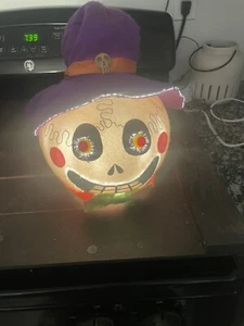 RARE Gemmy 03 Fiber Optic Haunted Head Skeleton Light Up Color Change Haloween - Picture 1 of 6