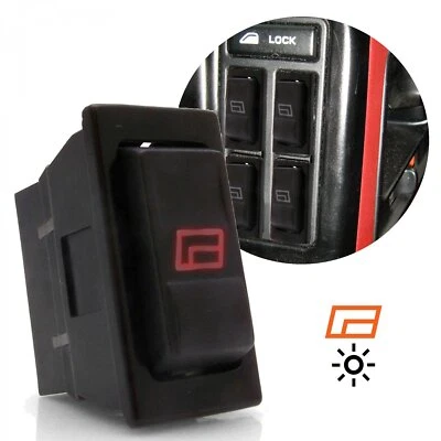 Interruptor basculante momentáneo ventana eléctrica arriba abajo rojo icono iluminado 5 pines 12V 20A Foto 1 de 4