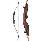 62"Recurve Bow Arrows Set 30-50Lbs Wooden Archery Takedown Longbow Shooting Hunt