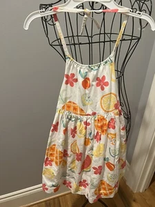 GYMBOREE Girls Sundress Size 5 Multicolor Tropical Fruit Print Open Back - Picture 1 of 6