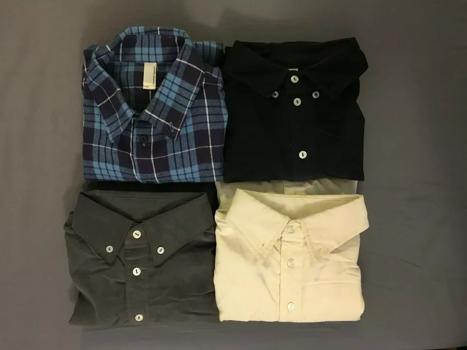 Lot of 4 NEW American Apparel Unisex LS Button Up Shirts Flannel Corduroy XXS - Image 1 of 1