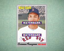 Carmen Fanzone Boston Red Sox 1970 Style Custom Baseball Art Card