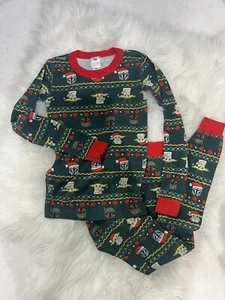 HANNA ANDERSSON Top Pants Yoda Star Wars Organic Long pajamas Size 150 (12) - Picture 1 of 5