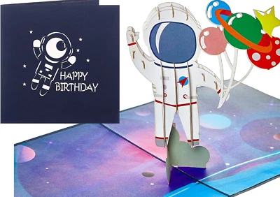 Astronaut Birthday Pop Up Card - Image 1 of 4