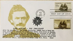 FDC~1983 CARL SCHURZ~CONSERVATIONIST, THE IMMIGRANT, MASON MASONIC~~ - Picture 1 of 1