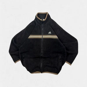 Vintage 90s Adidas small logo full zip up fleece black XL - Picture 1 of 3