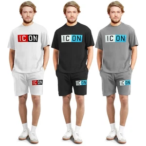 Conjunto de camiseta y pantalones cortos de algodón para hombre ICON2 PRINT chándal verano nuevos trajes estampados - Imagen 1 de 8