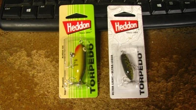 Heddon  "Torpedo", , NIP, 2 ct,  2 colors,  2 sizes,  free shipping - Image 1 of 3