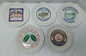 Vintage Set Of 5 Fromages de France 1950s Cheese Dessert Plates 8” Graphics #2 - Picture 1 of 9