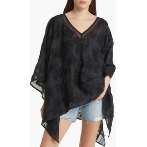 Envoltura de playa Rag & Bone Hera negra $350 talla única caprichosa gótica bohemia - Imagen 1 de 10
