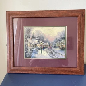 Thomas Kinkade Village Christmas Limited Edition Lithograph With COA Framed - Picture 1 of 4