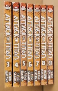Attack on Titan Manga Lot of 7 Books Volumes 3-8, 31 English - Picture 1 of 2