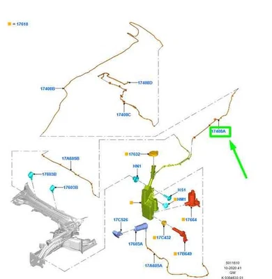FORD Mustang Mach-E Scheibenwaschschlauch 2476237 NEU ORIGINAL - Image 1 of 2