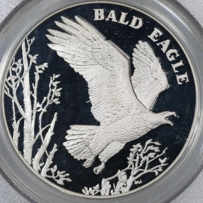 2003 Proof National Wildlife Refugee Medal Bald Eagle PCGS "MS69" Error Slab - Image 1 of 4