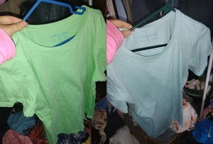 life is good crusher xl baumwolle t-shirt damen paket 2 grün und blau ex gebraucht - Bild 1 von 2