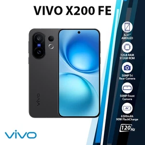 VIVO X200 FE 5G Android Mobile Phone (New/12GB+512GB/BLACK/Dual SIM/Unlocked) - Picture 1 of 6
