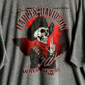 Harley Davidson Waco Texas Skull Superior Quality Gray One Size T Shirt - Picture 1 of 8