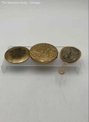 Antique Edwardian Engraved Monogrammed "T" With Designs Handheld Mirrors Lot 3 - Image 1 of 4