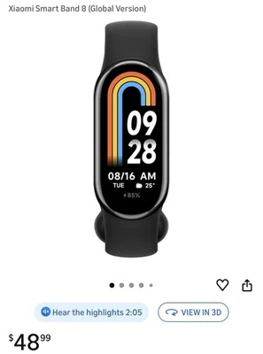 Xiaomi Mi Band 8 Smart Bracelet AMOLED Heart Rate Fitness Tracker Watch - Image 1 of 3