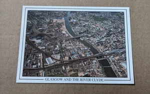 Glasgow & River Clyde Aerial View Postcard Aerofilms Roads Houses Buildings City - Picture 1 of 2