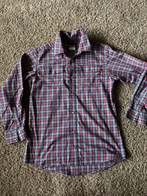 Wrangler Boys Shirt Snap Button Long Sleeve Size Large 10/12 Button Down Western - Image 1 of 4