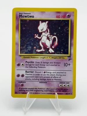Mewtwo 010/130 Base Set 2 Holo Swirl Vintage WoTC Pokemon TCG LP - Image 1 of 2
