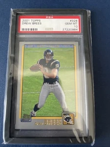 2001 DREW BREES Topps Flagship #328 Rookie Rc PSA 10 GEM MINT - Picture 1 of 2