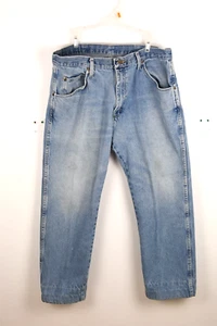 Wrangler Jean 36x29 Medium Wash Denim Regular Fit Leather Label Distress 3 Pair - Picture 1 of 22