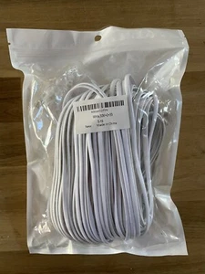 Lansensu Telephone Extension Cord 100 Ft. with 35 Clip Holders, White 100 Foot - Zdjęcie 1 z 2