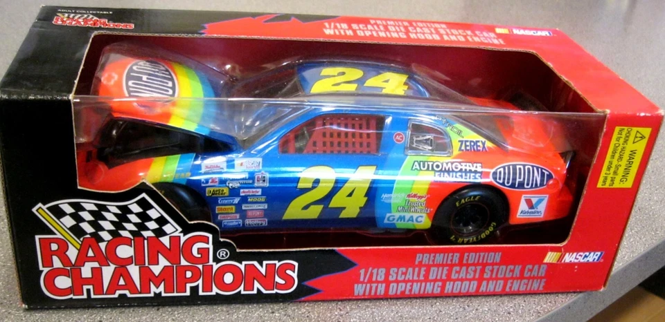 JEFF GORDON ~ 1995 RACING CHAMPIONS 1/18 DIECAST CHAMPION CAR, CAPÓ DE APERTURA, MOTOR Foto 1 de 1