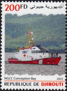CCGS/NGCC CONCEPTION BAY Lifeboat Search & Rescue Boat MNH Stamp (2023 Djibouti) - Picture 1 of 1