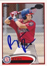 RYAN RUA SPOKANE INDIANS SIGNED 2012 TOPPS PRO DEBUT BASEBALL CARD TEXAS RANGERS
