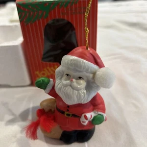 JOLLY JINGLES KERAMIK WEIHNACHTSMANN GLOCKE ORNAMENT MIT BOX 1986 mit Box - Bild 1 von 3