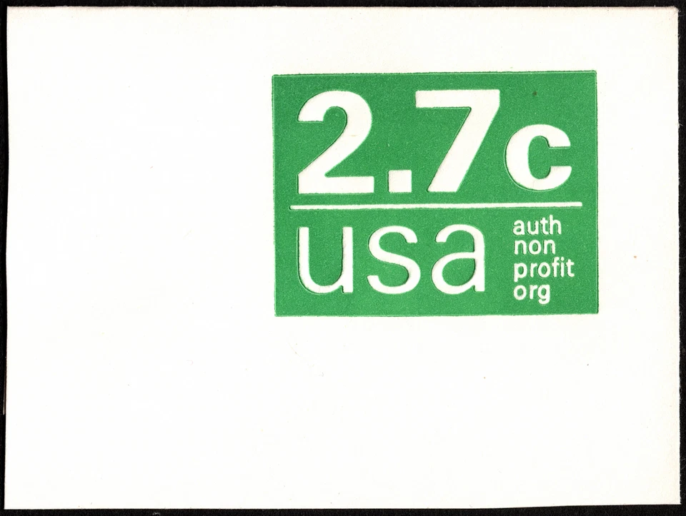 US Postal Stationery Scott # U579 Mint Full Corner - 2.7 Cents Green Non-Profit - Image 1 of 1
